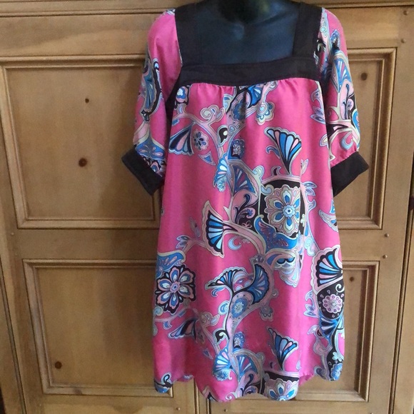 Banana Republic boho silk tunic dress paisley L - Picture 3 of 8